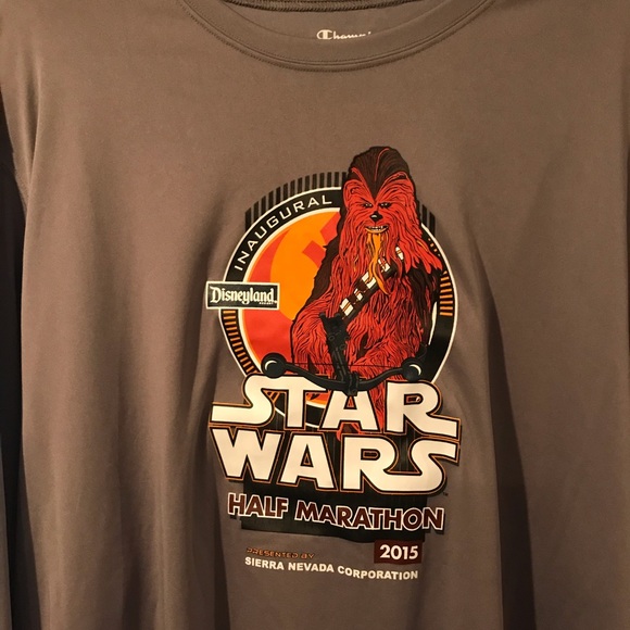 RunDisney Inaugural 2015 Star Wars Half Marathon Shirt XL Gray Disneyland NWOT - Picture 2 of 5